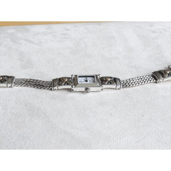 Brighton Monroe Ladies Dress Watch Small Square Face Two Tone Gold Silver Works - Picture 6 of 6